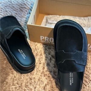 Project Cloud Black Suede Slip-On Shoes